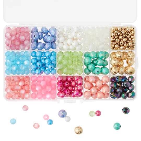 12 Packs: 596 ct. (3,576 total) Mixed Party Craft Beads By Bead Landing&#x2122;